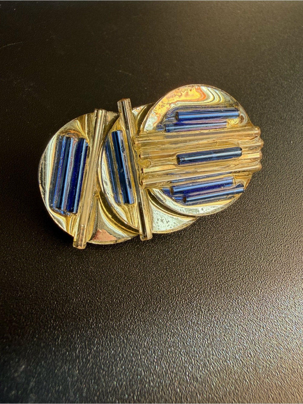 Artisan Signed By Betsy SmArt Brooch Vintage Modernist Studio Art Glass Pin